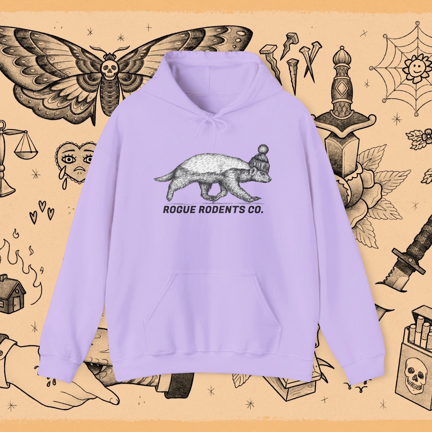 Honey Badger Hoodie: Mischievous Master in a beanie